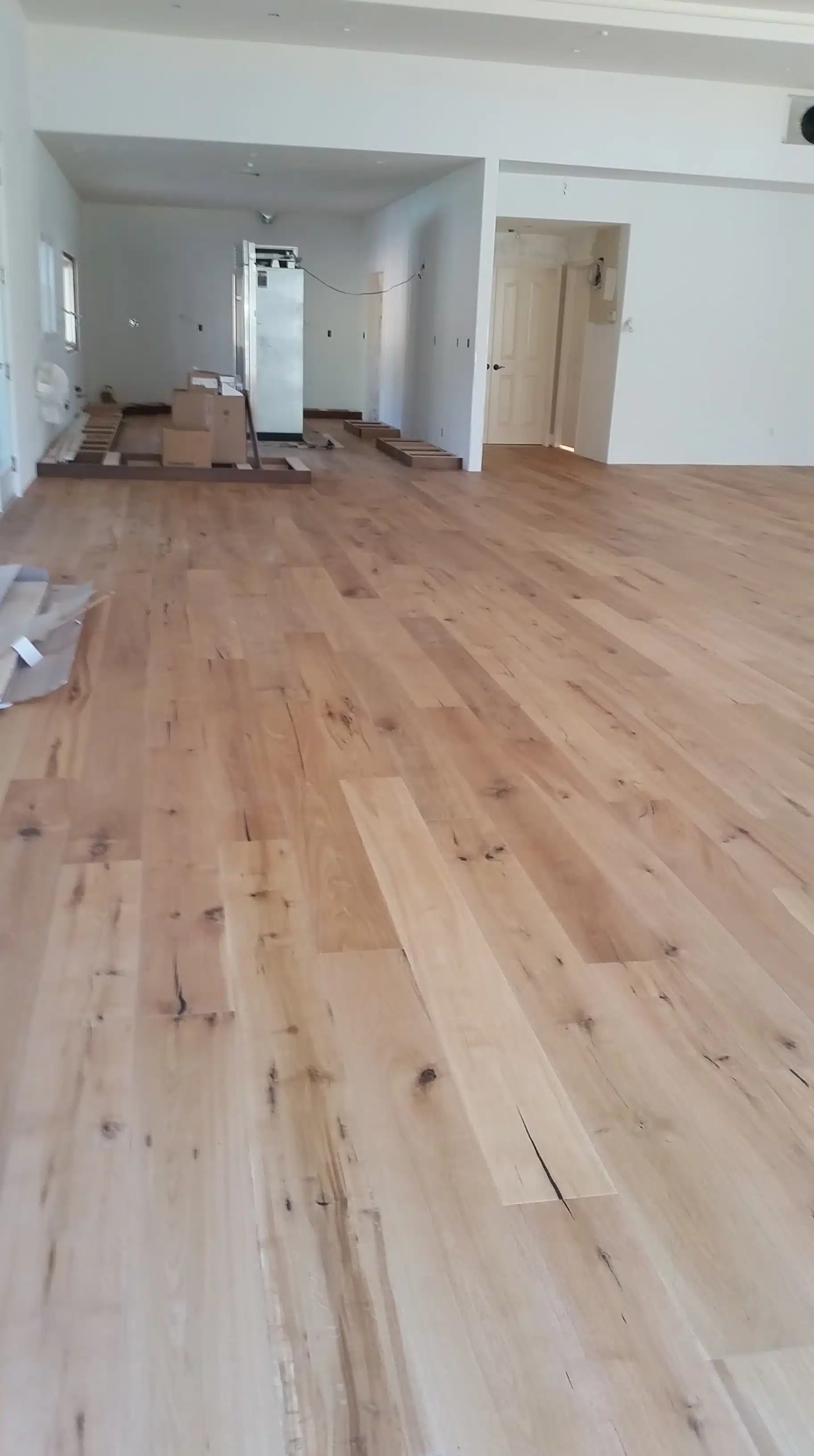 Furnished room with dark plank flooring