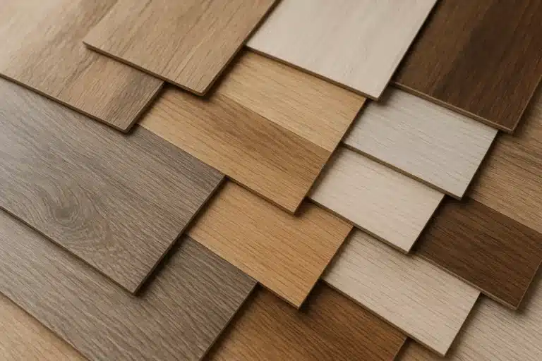 Close-up of flooring material samples for Austin homes