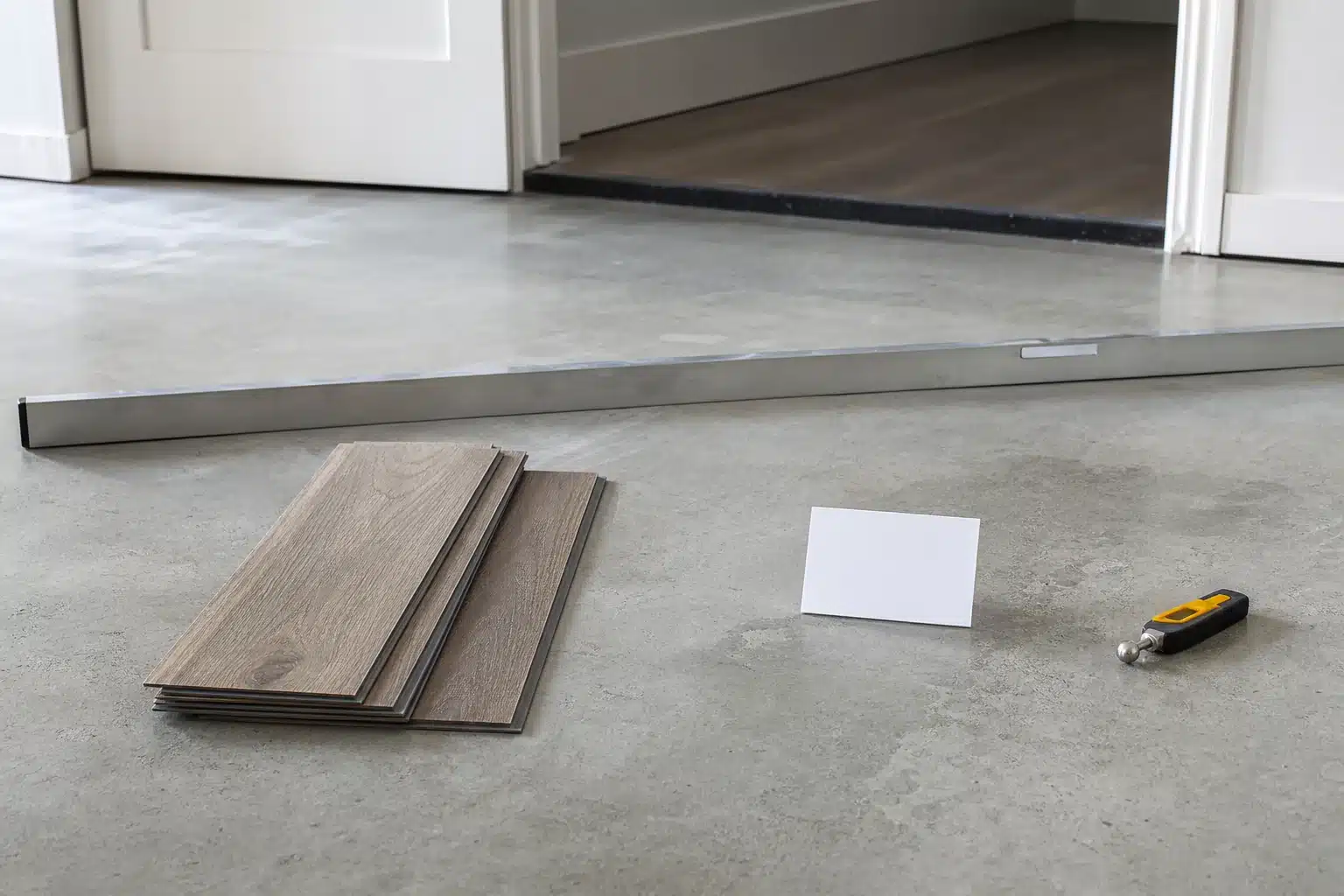 Subfloor Flatness and Moisture Review Before LVP Installation Subfloor flatness and moisture preparation reviewed before LVP installation in Austin TX