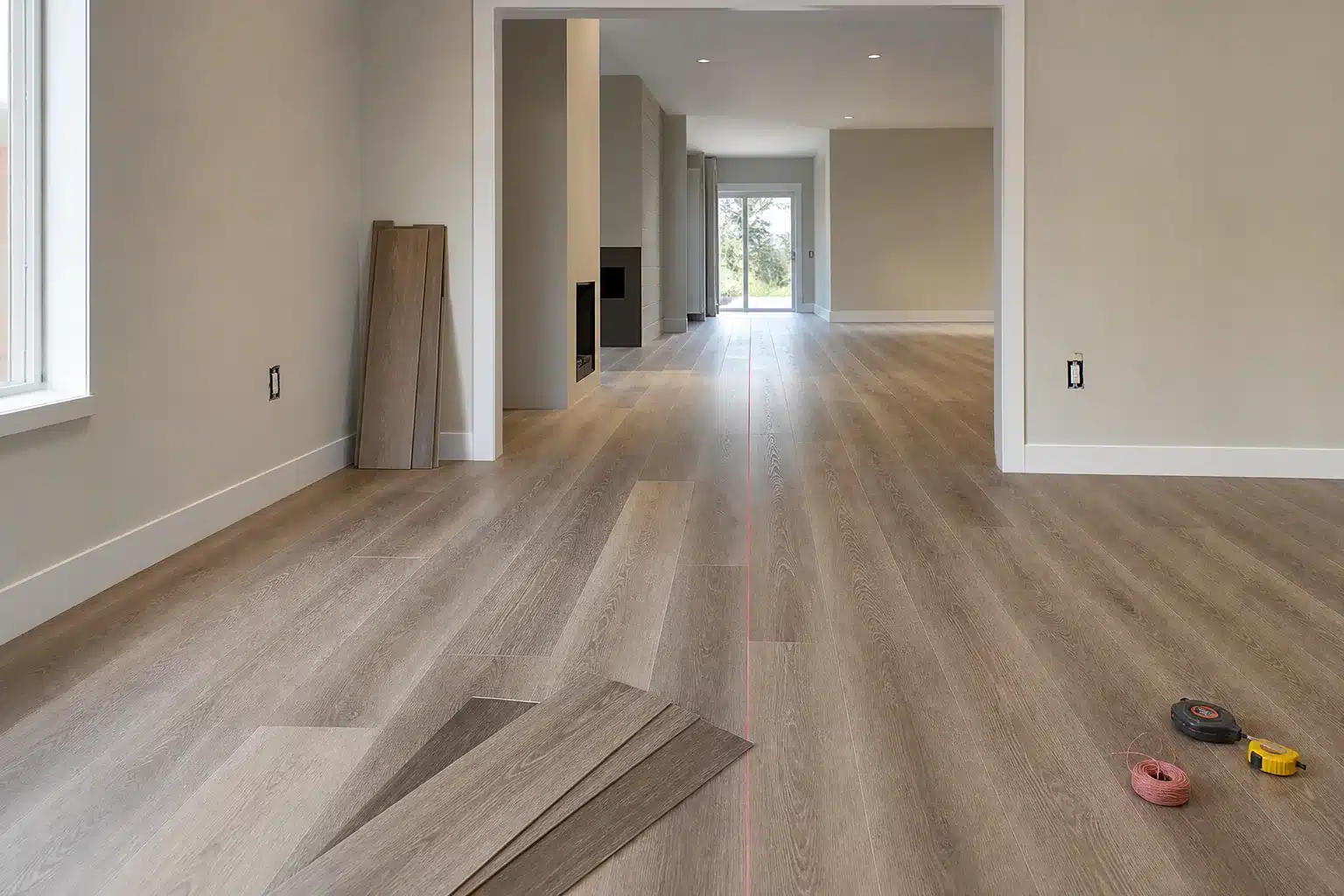 Luxury vinyl plank layout planning for plank direction sightlines and room flow