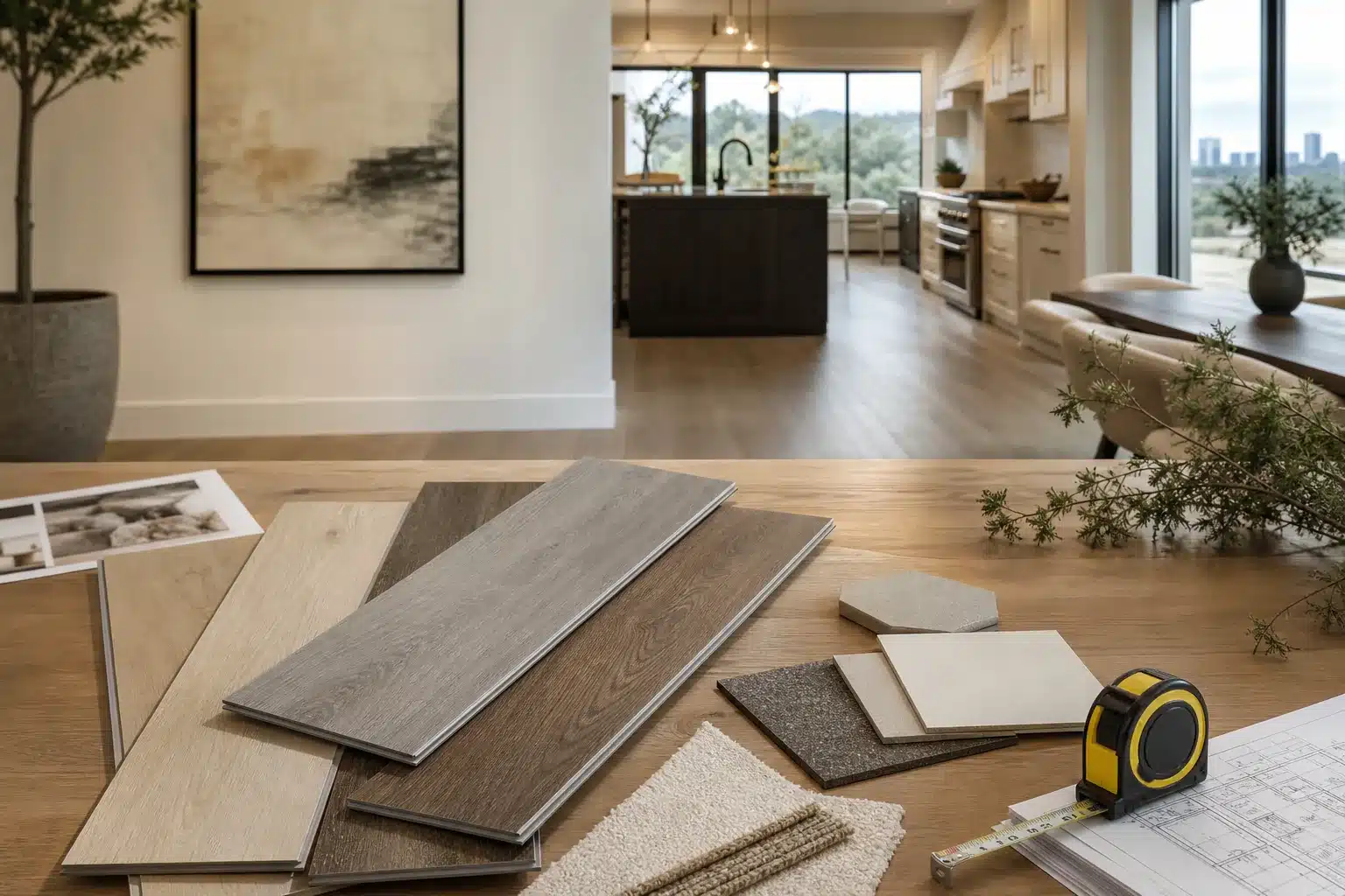 Premium luxury vinyl plank installation planning for an Austin TX remodel
