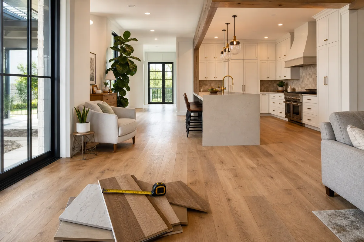 Bee Cave flooring planning photo Bee Cave flooring planning photo showing flooring samples and a home interior