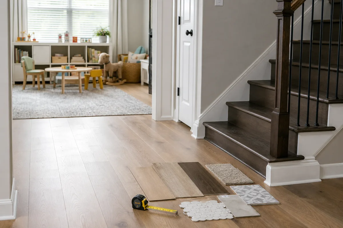 Cedar Park flooring planning photo Cedar Park flooring planning photo showing flooring samples and a home interior